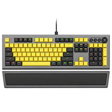 Load image into Gallery viewer, Mechanical Gaming Keyboard, PowerLead Wired Keyboard Rainbow RGB Backlit with Detachable Leather Wrist Rest, Programmable Settings with N-Key Flip, for Windows PC/MAC Games (104 Keys, Blue Switch)
