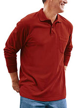 Load image into Gallery viewer, Brosloth Men's Long Sleeve Polo Shirt Classic Regular Fit Casual Shirt with Right Chest Pocket Sport Shirt Wine Red X-Large

