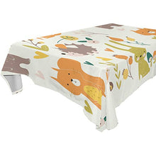 Load image into Gallery viewer, ALAZA Cute Bear Bunny Squirrel Fox Tablecolth Table Cover for Party Dining Room Kitchen Decor,60 X 108,Stain and Wrinkle Resistant Washable Rectangle Table Cloth
