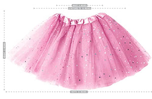 Dress Up Tutu Toddler Girls - Pink Tutu Girl & Purple Polka Dot Tutus Set– Glitter 2 Tulle Skirt – Easter, Birthday Gift, Dressup Trunk, Princess Party, Ballet Dance