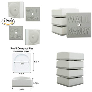 Wall Nanny Mini - Baby Gate Wall Protector (4 Pack - Made in USA) for Dog & Pet Gates - Small Low-Profile Saver - Perfect in Doorways - Cups Protect & Guard Walls from Kid Child Safety Pressure Gates