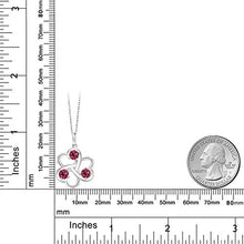 Load image into Gallery viewer, Gem Stone King 925 Sterling Silver Pink Tourmaline 3 Hearts Pendant Necklace 0.75 Ct Round With 18 Inch Chain
