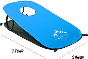 Himal Collapsible Portable Corn Hole Boards With 10 Cornhole Bean Bags And Tic Tac Toe Game 2 Games on 1 Board (2 x 1-feet)