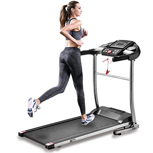 Merax Folding Electric Treadmill Motorized Running Machine Easy Assembly Electric Treadmills for Home, Motorized Fitness Compact Running Equipment with LCD for Home (Black)