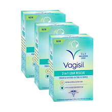 Load image into Gallery viewer, Vagisil 2-in-1 Leak Rescue Intimate Feminine Wipes for Women, Gynecologist Tested &amp; Hypoallergenic, 12 ct (Pack of 3)
