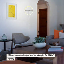 Load image into Gallery viewer, Brightech Halo Split - Modern LED Torchiere Floor Lamp, For Offices - Bright Standing Pole Light - Tall, Dimmable Uplight for Reading In Your Bedroom or Living Room - Platinum Silver
