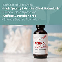 Load image into Gallery viewer, Eva Naturals Retinol Serum for Face with Hyaluronic Acid, Vitamin E &amp; Organic Aloe - Retinol Face Serum that Reduce Wrinkles, Fine Lines &amp; Dark Spots - Vitamin A, Anti Aging Serum (Double Sized 2oz Bottle), 2 Pack
