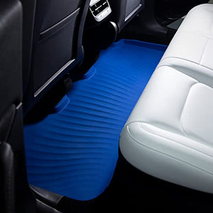 August Auto All Weather Heavy Duty Waterproof TPE Car Floor Mats for Tesla Model Y 2015-2022,Custom fit Protection,Set of 3 (Blue)