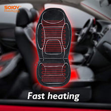 Load image into Gallery viewer, Sojoy Winter Car Seat Cushion for Driver, Warm Soft Car Seat Cover with Multi-Functional Controller for Cold Days(Black)
