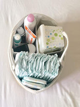 Load image into Gallery viewer, Mila Millie Baby Large Cotton Rope Diaper Caddy | Organizer Storage Bin for Nursery Essentials | Portable Bag for Changing Table and Car | 100% Natural Cotton | Eco Friendly (White &amp; Biege)
