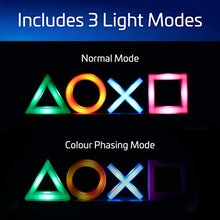 Load image into Gallery viewer, Paladone Playstation Icons Light with 3 Light Modes - Music Reactive Game Room Lighting
