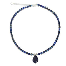 Load image into Gallery viewer, NOVICA Multi-Gem Lapis Lazuli .925 Sterling Silver Beaded Necklace, 15.5" 'Depths of Blue'
