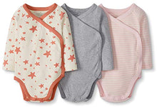 Load image into Gallery viewer, Moon and Back by Hanna Andersson Unisex Babies' Long-Sleeve Side Snap Bodysuit, Pack of 3, Pink, 6-12 Months
