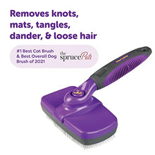 Load image into Gallery viewer, Hertzko Self-Cleaning Slicker Brush for Dogs - The Ultimate Dog Brush for Shedding Hair, Fur, - Comb for Grooming Long Haired &amp; Short Haired Dogs, Cats, Rabbits, &amp; More - Deshedding Tool, Cat Brush
