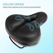 Load image into Gallery viewer, Puroma Bicycle Saddle Dual Spring Designed Suspension Shock Absorbing, Leather Bike Seat Pad Mounting Wrench Waterproof Protection Bike Seat Cover (Black)
