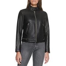 Load image into Gallery viewer, Levi's Women's Faux Leather Motocross Racer Jacket (Standard and Plus), Scallop Shell Latch Collar, X-Small
