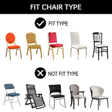 Load image into Gallery viewer, Premium Spandex Dining Chair Cover - INFANZIA Upgraded 10 PCS Super Stretch Chair Slipcover Protector with Elastic Leg Pocket for Party, Wedding, Banquet - Perfect Living Room Decoration
