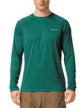 Load image into Gallery viewer, BALEAF Men's Long Sleeve Shirts Lightweight UPF 50+ Sun Protection SPF T-Shirts Fishing Hiking Running Emerald Size M
