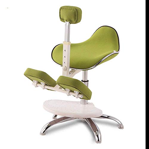 New Chairs Sleekform Ergonomic Kneeling Chair | Back Correction Posture Rotatable Stool for Office & Home | Back Support, Neck Pain, Children's Study Chair Lift Blue,Green,Pink (Color : Gree