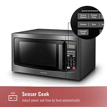 Load image into Gallery viewer, Toshiba EM131A5C-BS Microwave Oven with Smart Sensor, Easy Clean Interior, ECO Mode and Sound On/Off, 1.2 Cu.ft, Black Stainless Steel

