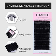 Load image into Gallery viewer, TDANCE Premium D Curl 0.18mm Thickness Semi Permanent Individual Eyelash Extensions Silk Classic Lashes Professional Salon Use Mixed 14-19mm Length In One Tray (D-0.18,14-19mm)
