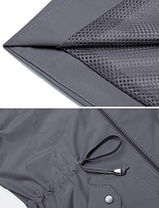 Avoogue Warm Rain Coats for Women Water-Resistant Jacket Gray XXL