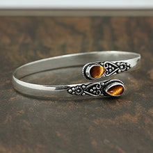 Load image into Gallery viewer, Tiger Eye Bangle for Women Mom Wife 925 Silver Overlay Handmade Vintage Boho Style Jewelry
