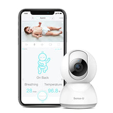 Load image into Gallery viewer, Sense-U Video Baby Monitor with Remote Pan-Tilt-Zoom Camera, 2-Way Talk, Night Vision, Background Audio, Motion Detection &amp; No Monthly Fee (Compatible with Sense-U Baby Breathing Monitor)
