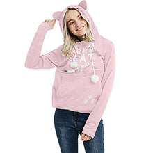 Load image into Gallery viewer, Aniywn Pullover Long Sleeve Puppy Holder Sweatshirt Pet Carrier Cat Dog Kangaroo Pouch Hoodies Animal Pouch Hood Sweatshirt Pink

