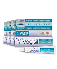 Load image into Gallery viewer, Vagisil Maximum Strength Feminine Anti-Itch Cream for Women, Sensitive Skin Formula with Hydrocortisone, Helps relieve Yeast Infection Irritation, Gynecologist Tested, Soothes &amp; Cools, 1oz (Pack of 4)

