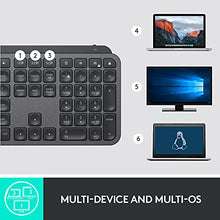 Load image into Gallery viewer, Logitech MX Keys Advanced Wireless Illuminated Keyboard, Tactile Responsive Typing, Backlighting, Bluetooth, USB-C, Apple macOS, Microsoft Windows, Linux, iOS, Android, Metal Build - Graphite
