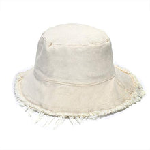 Load image into Gallery viewer, boderier Sun Hats for Women Summer Casual Wide Brim Cotton Bucket Hat Beach Vacation Travel Accessories (Beige)
