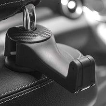 Load image into Gallery viewer, Universal Multifunctional Car Vehicle Back Seat Headrest Mobile Phone Holder Hanger Holder Hook for Bag Purse Cloth Grocery (Black Set of 2)
