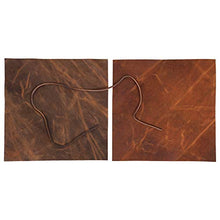 Load image into Gallery viewer, Real Leather Fabric Leather Sheets for Leather Earrings, Leather Wallet &amp; Crafts – Genuine Full Grain Buffalo Leather, Not Faux Leather Sheets – Dark &amp; Russet Brown (2 Sheets + Leather Cord)
