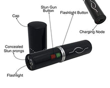 Load image into Gallery viewer, FIGHTSENSE Wholesale (12 Pc) Flashlight Lipstick Stun Gun Women Self Defense Bright Led Flashlight - Rechargeable Battery (Black X12)
