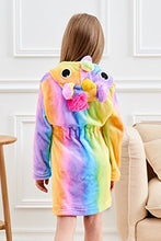 Load image into Gallery viewer, Doctor Unicorn Soft Unicorn Hooded Bathrobe Sleepwear - Unicorn Gifts for Girls (Rainbow, 6 Years)
