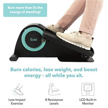 Load image into Gallery viewer, Cubii JR1 Seated Under Desk Elliptical Machine for Home Workout, Mini Elliptical, Desk Bike Pedal Exerciser, Whisper Quiet, Under Desk Pedal Exerciser w/Adjustable Resistance &amp; LCD Display - Aqua
