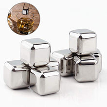 Load image into Gallery viewer, DERNORD Exclusive Stainless Steel Whiskey Stones - High Cooling technology Ice Cubes Chilling Rocks Reusable Wine Stone Durable Beer Drink Freezer Cooler Rock for Christmas and Birthday Gifts
