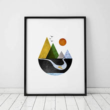 Load image into Gallery viewer, Mountains Art Print Minimal Home Decor Scandinavian Art Wall Print Geometric Art Minimalist Art Modern Wall Art Abstract Art 11x14inch Unframed
