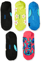 Load image into Gallery viewer, Disney womens Lilo &amp; Stitch 5 Pack No Show Casual Sock, Assorted Bright, Fits Sock Size 9-11 Fits Shoe Size 4-10.5 US
