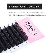 Load image into Gallery viewer, TDANCE Premium D Curl 0.18mm Thickness Semi Permanent Individual Eyelash Extensions Silk Classic Lashes Professional Salon Use Mixed 14-19mm Length In One Tray (D-0.18,14-19mm)

