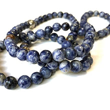 Load image into Gallery viewer, 108 Bead Sodalite Gemstone 8mm Mala Beads - Yoga Meditation Mala Bracelet Necklace - Intuition Stone
