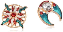Load image into Gallery viewer, 14K Gold Plated Luxury Retro Aristocratic Palce Enamel Sun &amp; Moon Stud Earrings for Women S925 Silver Post Stud Light Weight Birthday Valentine&#39;s Day Mothers Day Christmas Gift
