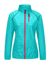 Load image into Gallery viewer, Little Donkey Andy Women&#39;s Lightweight Waterproof Cycling Running Rain Jacket, Packable Windbreaker Fall Jacket Light Blue Size M
