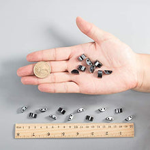 Load image into Gallery viewer, NBEADS 100 PCS Black Color Natural Gemstone Hematite Beads, Non-Magnetic Synthetic Half Round Loose Beads Charms Beads for DIY Jewelry Making
