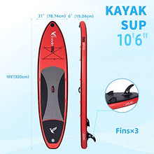 Load image into Gallery viewer, Freein Stand Up Paddle Board Kayak SUP Inflatable Stand up Paddle Board SUP 10'/10'6”x31 x6, 2 Blades Paddle, Dual Action Pump, Triple Fins, Leash, Backpack

