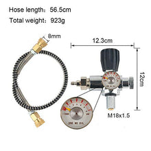 Load image into Gallery viewer, Gurlleu Carbon Fiber Air Tank, 30 Cu Ft / 4500 PSI, CE Approved, PCP Paintball Compressed Air System with Regulator Valve (Empty Bottle) (Side Gauge Set)
