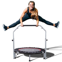 Load image into Gallery viewer, BCAN 40&quot; Foldable Mini Trampoline, Fitness Rebounder with Adjustable Foam Handle, Exercise Trampoline for Kids Adults Indoor/Garden Workout Max Load 330lbs

