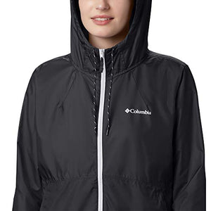 Columbia Women's Flash Forward Windbreaker, Water & Stain Resistant, Black, Large