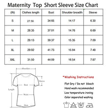 Load image into Gallery viewer, Bearsland Maternity Tops Short Sleeve Scoop Neck Breastfeeding Shirt Pregnancy Clothes，Green&amp;Light Gray&amp;White Flower,M
